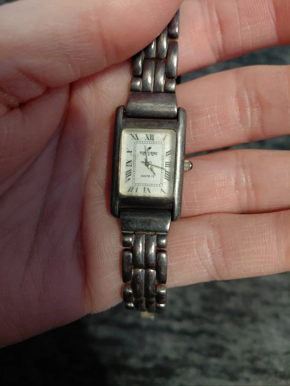 Vtg Peyote Bird Santa Fe Sterling Silver Watch 925 Roman Numeral Southwest CC